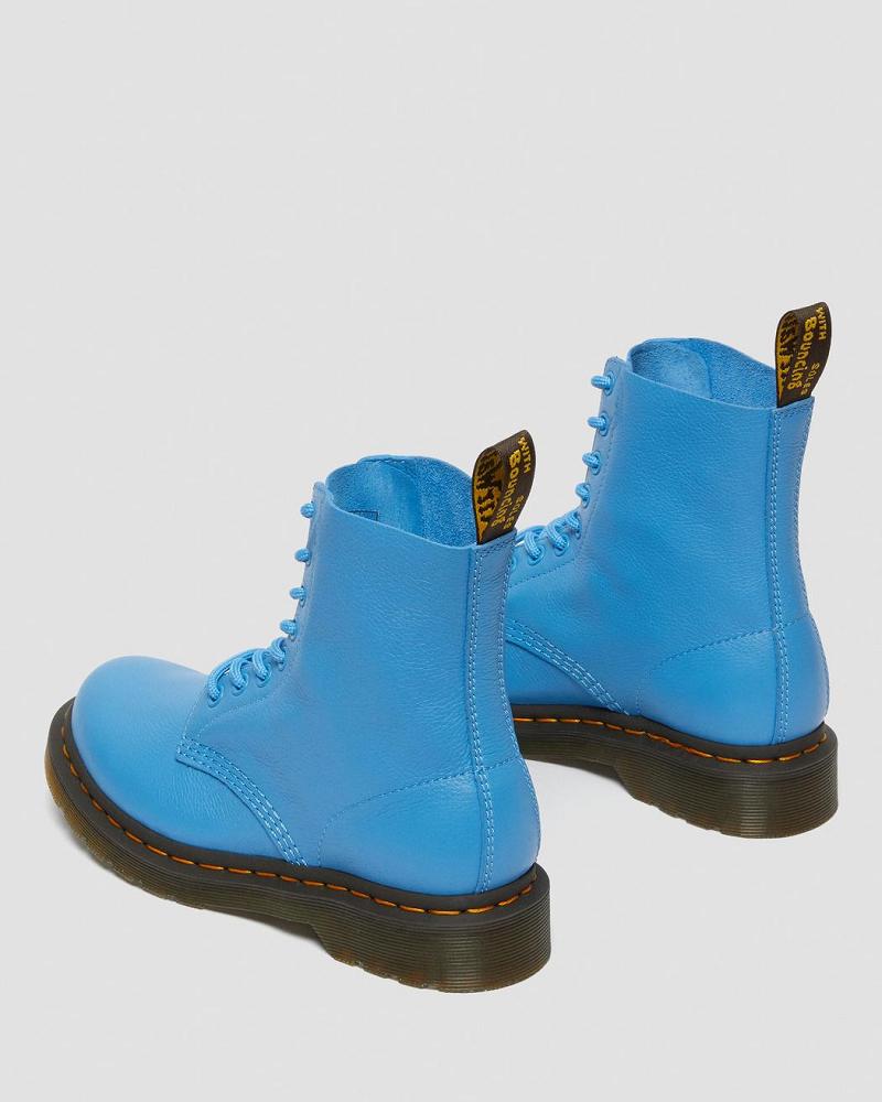 Blue Women's Dr Martens 1460 Pascal Virginia Leather Ankle Boots | CA 15BEX